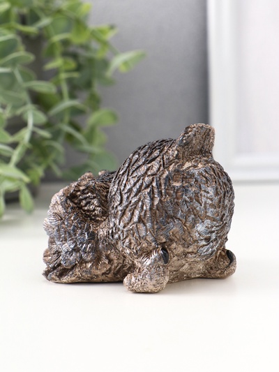 Фигурка гипс «Сова подглядывает», бежевая, 8×8.5×7 см