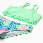 Купальник раздельный для девочек, цвет бирюзовый, рост 122-128 см - фото 26331509