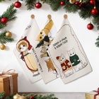 Набор новогодних полотенец Доляна «Помурчим в новом году» 28×46 см - 3штуки, 100% хлопок, вафля 160 г/м² - Фото 1