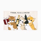 Набор новогодних полотенец Доляна «Помурчим в новом году» 28×46 см - 3штуки, 100% хлопок, вафля 160 г/м² - Фото 7