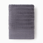 Набор полотенец в коробке Эстет 50х90см, 70х130см, тёмно-серый, махра 420г/м, хлопок 100% - фото 25482047