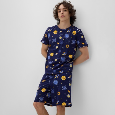 Пижама мужская (футболка и шорты) KAFTAN Space, размер 48