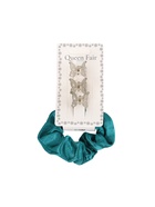 Набор для волос «Джеси», резинка 7 см, 3 крабика 2 см, зелёный (комплект 2 шт) - фото 65430712