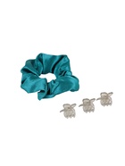 Набор для волос QF «Джеси», резинка 7 см, 3 крабика 2 см, зелёный  (артикул 10454724)  большой выбор товаров оптом и в розницу по низким ценам с доставкой