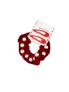 Набор для волос QF «Глория грация», резинка 7 см, 2 заколки 5 см, красный - фото 65430714