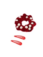 Набор для волос QF «Глория грация», резинка 7 см, 2 заколки 5 см, красный - фото 65430716