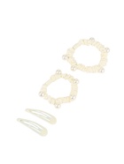 Набор для волос QF «Глория шик», 2 резинки 5 см, 2 заколки 5 см, молочный (комплект 2 шт) - фото 65430718