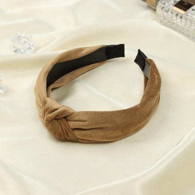 Ободок для волос QF «Кимбрели», бархат, 2.5 см, горчичный