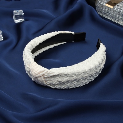 Ободок для волос QF «Эдисон», 3 см, молочный