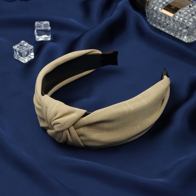 Ободок для волос QF «Эдит», 4 см, бежевый