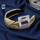 Ободок для волос QF «Эдит», 4 см, бежевый - Фото 2