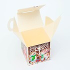 Подарочная коробка Новогодняя Домик новый "Пряничный" 12 х 12 х 19 см. - Фото 4