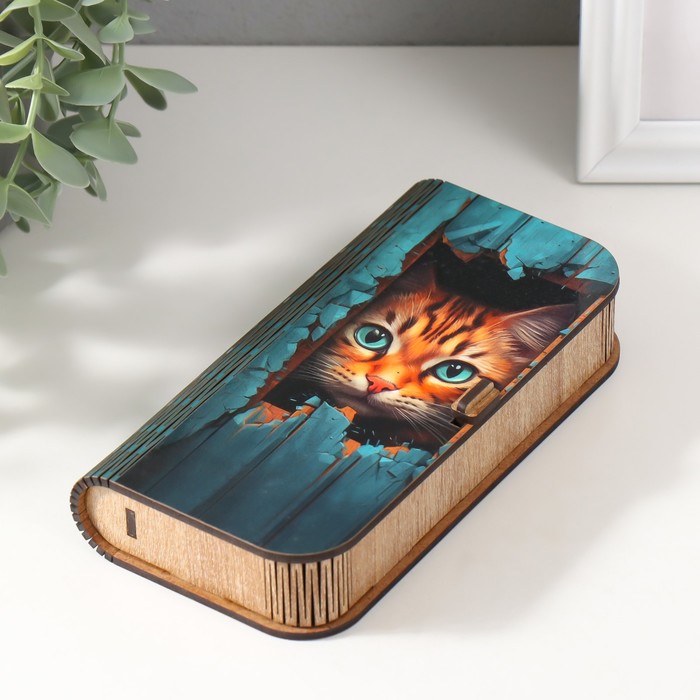 

Шкатулка "Котик" 17х8,5х3,5 см