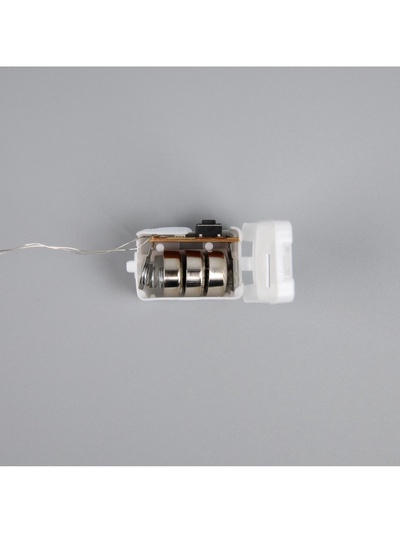 Гирлянда «Нить» 2 м роса. IP20, нить серебристая, 20 LED, 4.6 В, AG13×3 (в комплекте), 3 режима, свечение зелёное