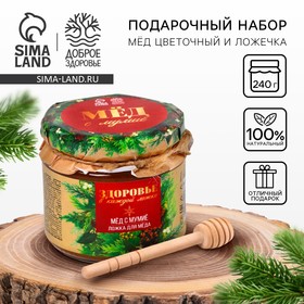 Новый год! Мёд и ложка «Здоровья в каждой ложке», 240 гр 10422173