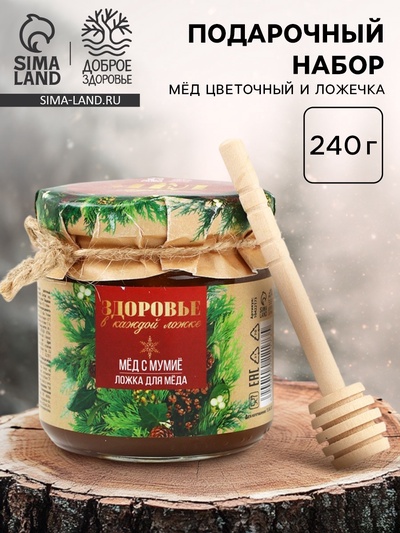 Мёд с мумиё «Здоровье в каждой ложке», новогодний подарок