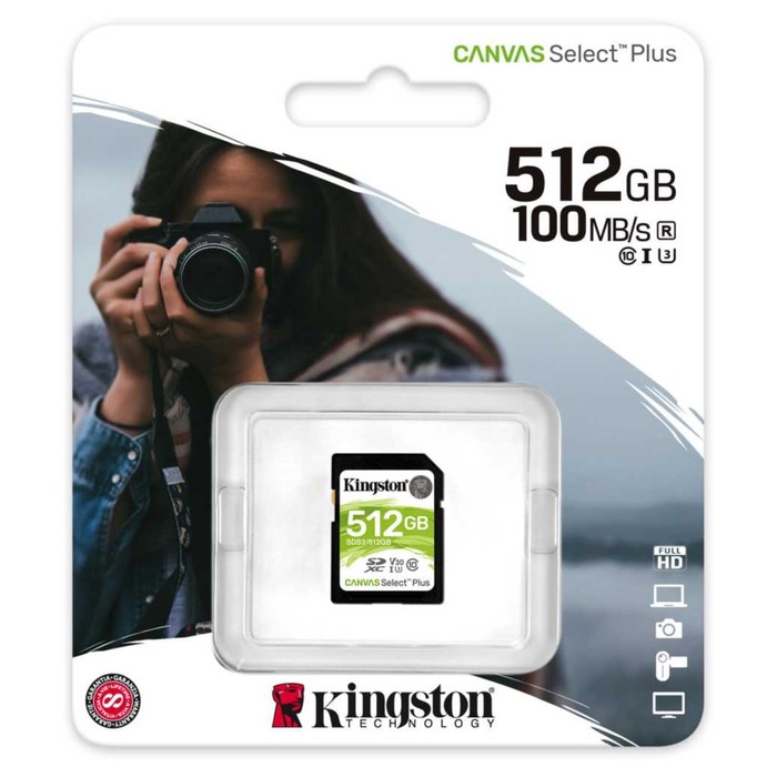 Карта памяти SDXC 512GB Kingston SDS2/512GB Canvas Select Plus w/o adapter - фото 51637636