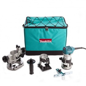 Фрезер кромочный Makita RT0702CX2, 710 Вт, 10000-30000 об/мин, патрон 6-8 мм, 3 базы, сумка   107335