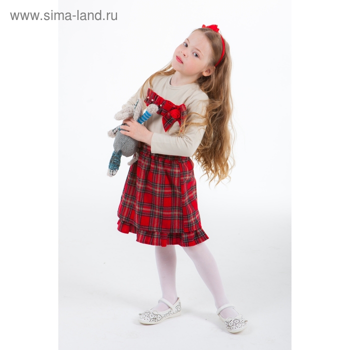Комплект для девочки "Милашка-кукла": кофта, юбка в клетку, рост 110-116 см (5-6л..), цвет микс 9077CE1501 - Фото 1