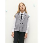 Жилет вязаный детский Amarobaby Pure Love School Vest, рост 146 см, цвет серый - Фото 11