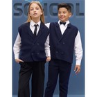 Жилет вязаный детский Amarobaby Pure Love School Vest, рост 140 см, цвет синий - Фото 7