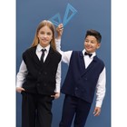 Жилет вязаный детский Amarobaby Pure Love School Vest, рост 140 см, цвет синий - Фото 13
