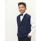 Жилет вязаный детский Amarobaby Pure Love School Vest, рост 140 см, цвет синий - Фото 14
