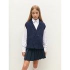 Жилет вязаный детский Amarobaby Pure Love School Vest, рост 140 см, цвет синий - Фото 15