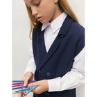 Жилет вязаный детский Amarobaby Pure Love School Vest, рост 140 см, цвет синий - Фото 10