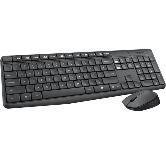 Клавиатура + мышь Logitech MK235 (Ru layout) клав:серый мышь:серый USB беспроводная (920-00   107352 - Фото 1