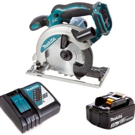 Пила циркулярная аккумуляторная Makita DSS610RF, 18 В, 3 Ач, 3700 об/мин, 165 мм, рез 57 мм   107401