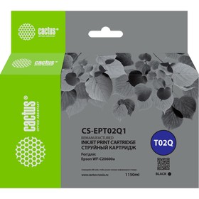 Картридж струйный Cactus CS-EPT02Q1 T02Q черный пигментный (1084мл) для Epson WorkForce Ent   107409 10740908