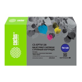 Картридж струйный Cactus CS-EPT6128 T6128 черный матовый (220мл) для Epson Stylus PRO 7880/   107409 10740941