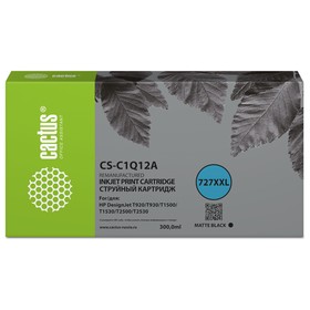 Картридж струйный Cactus CS-C1Q12A №727 черный (300мл) для HP Designjet T920/T930/T1500/T15   107409 10740967