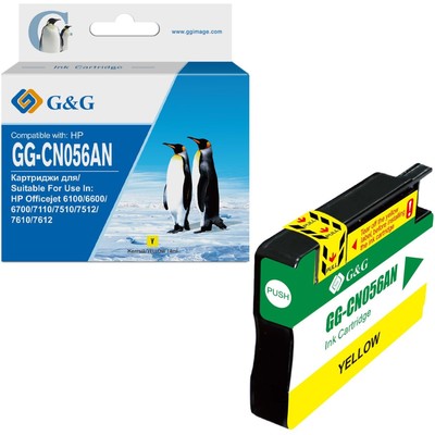 Картридж струйный G&G GG-CN056AN желтый (14мл) для HP Officejet 6100/6600/6700/7110/7510/76   107410