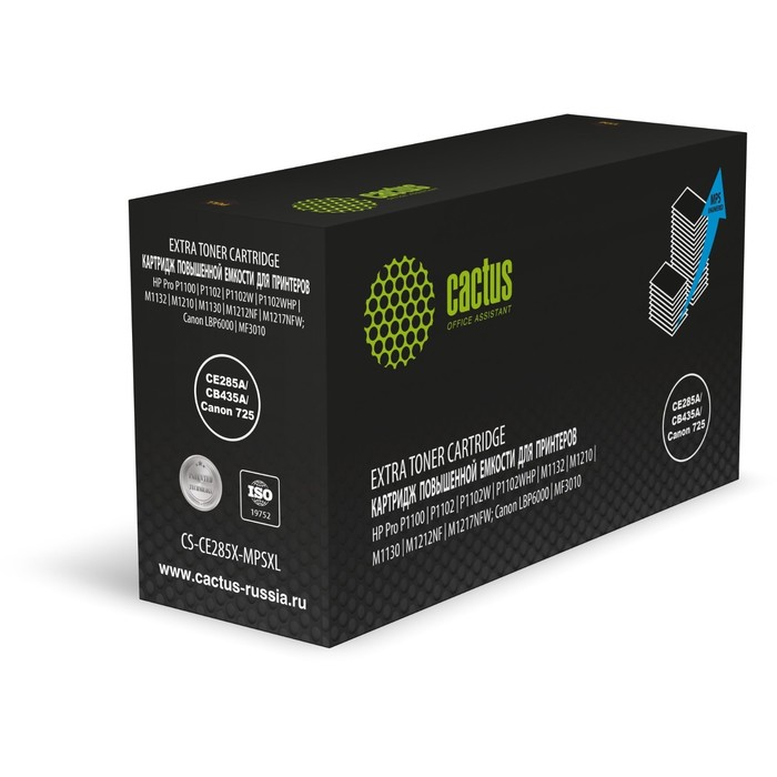 Картридж лазерный Cactus CS-CE285X-MPSXL CE285A/CB435A/Canon 725, чёрный, 8000 стр, для HP LaserJet P1005/P1102