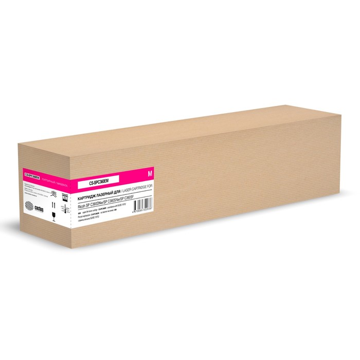 Картридж лазерный Cactus CS-SPC360EM (408186), для Ricoh SP C360DNw/SP C3, пурпурный, 6000 стр