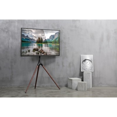 Подставка для телевизора Cactus CS-ST1246BKWN, напольная, 45–65", чёрный/орех, до 32 кг