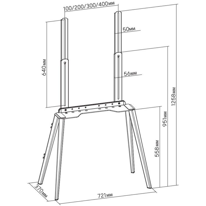 Подставка для телевизора Cactus CS-ST3644BKWN черный/орех 43"-65" макс.40кг напольный - фото 51643602