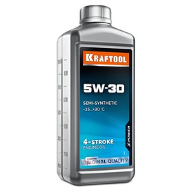 Масло KRAFTOOL 5W-30, зимнее, полусинтетическое, для 4-х тактных двигателей, 1 л