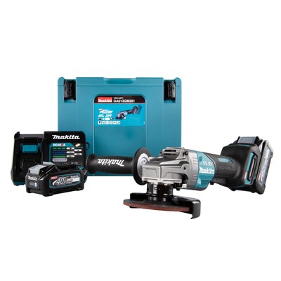 Аккумуляторная УШМ Makita GA013GM201, 40 В, 2х4 Ач, 125 мм, 8500 об/мин