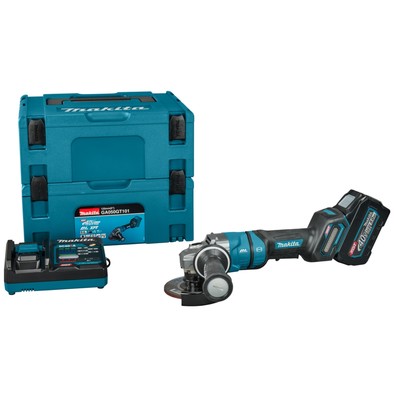 Аккумуляторная УШМ Makita GA050GT101, 40 В, 5 Ач, 125 мм, 11000 об/мин, плавный пуск