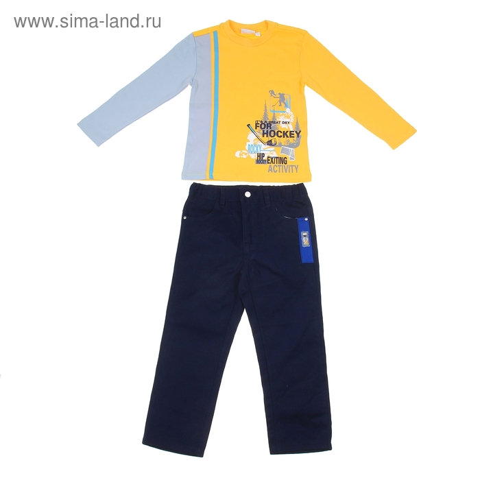 Комплект для мальчика "Настоящий хоккеист": кофта, брюки, рост 98-104 см (3-4г.), цвет микс 9199CD1507 - Фото 1