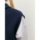 Жилет вязаный детский Amarobaby Pure Love School Vest, рост 128 см, цвет синий - Фото 16