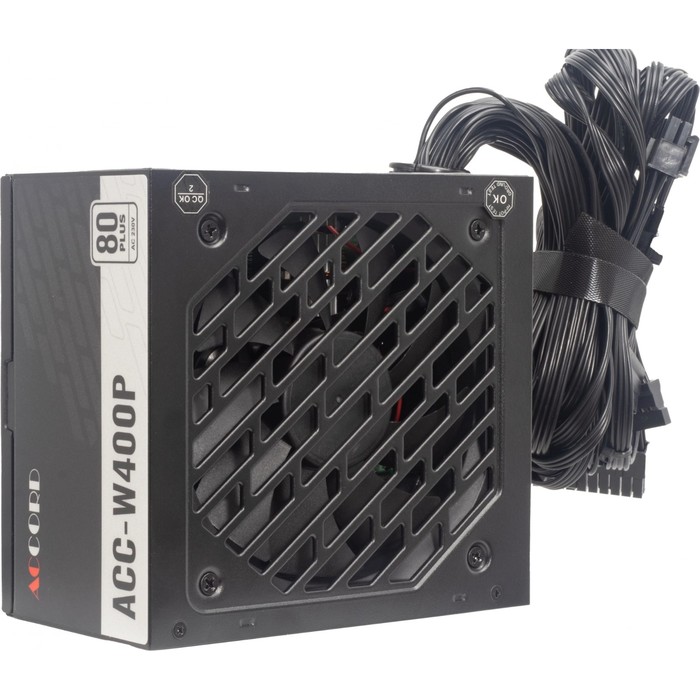 Блок питания Accord ATX 400W ACC-W400P 80 PLUS WHITE (20+4pin) 120mm fan 6xSATA - фото 51638512