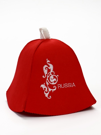 Шапка для бани и сауны Russia, полиэфир, шерсть, «Добропаровъ»
