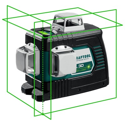 Нивелир лазерный Kraftool LL 3d=34641, 3 луча, 20/70 м, ± 4°, ± 0.2 мм/м, 5/8"