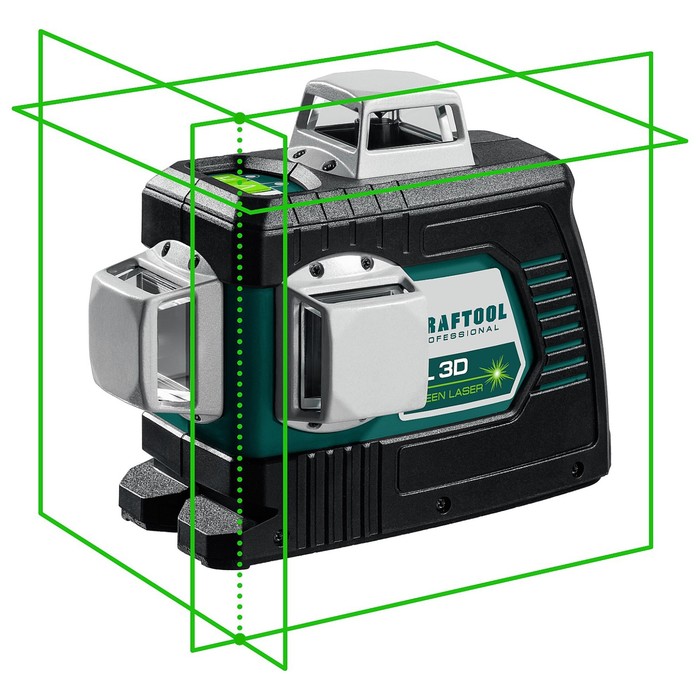 Нивелир лазерный Kraftool LL 3D 34641, 3 луча, 20/70 м, ± 4°, ± 0.2 мм/м, 5/8