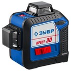 Нивелир лазерный ЗУБР КРЕСТ 3d=34908_z01, 3 луча, 20/70 м, ± 4°, ± 0.3 мм/м, 1/4" и 1/5 " - Фото 8