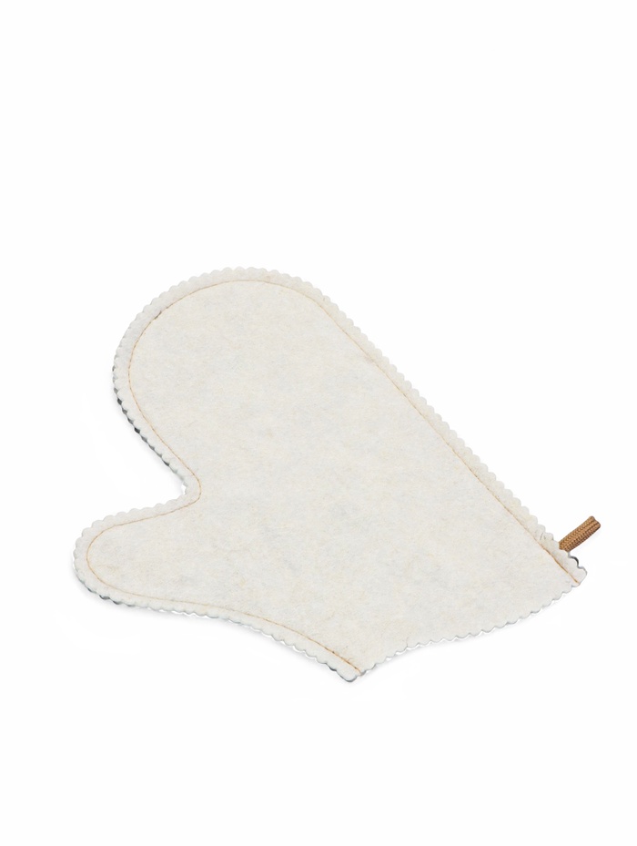 Рукавица для бани и сауны, белая, серая, «Добропаровъ» - Фото 1